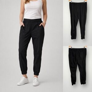 Anthropologie Cloth & Stone Jogger Pants Size Large Tencel Blend Pockets Black